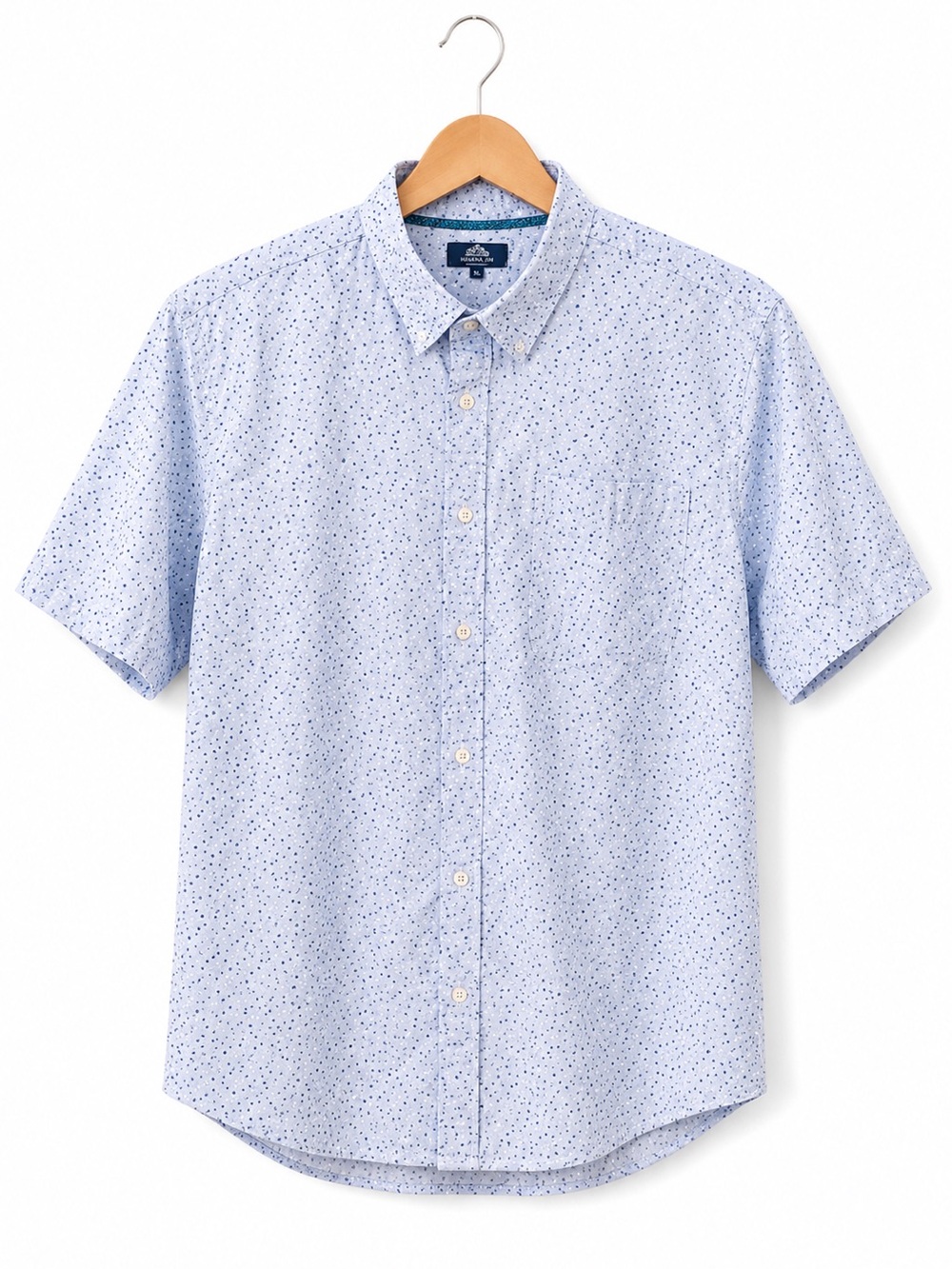 Havana Jim Men's Light Blue Patterned Shirt XL